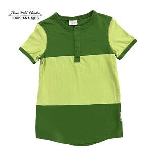 Maxomorra Sz 122/128 (7-8Y) Organic Green Pine & Pear Shirt
